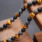 COLLAR DE OBSIDIANA Y OJO DE TIGRE