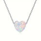 COLLAR CON DIJE  EN CORAZÒN DE ÒPALO Y PLATA