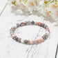 PULSERA DE PIEDRA NATURAL JASPE CEBRA ROSA DE 6MM