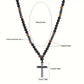 Collar Cruz de Hematita, Ónix Mate y Ojo de Tigre Protección & Fortaleza