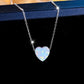 COLLAR CON DIJE  EN CORAZÒN DE ÒPALO Y PLATA