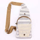 BOLSO BANDOLERA ALGODÓN NATURAL GRIS Y BLANCO