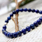 Pulsera de lapislázuli y gema de plata 6mm Sabiduría y comunicación