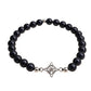 Pulsera de ónix con símbolo nudo de brujas en plata (6 mm)