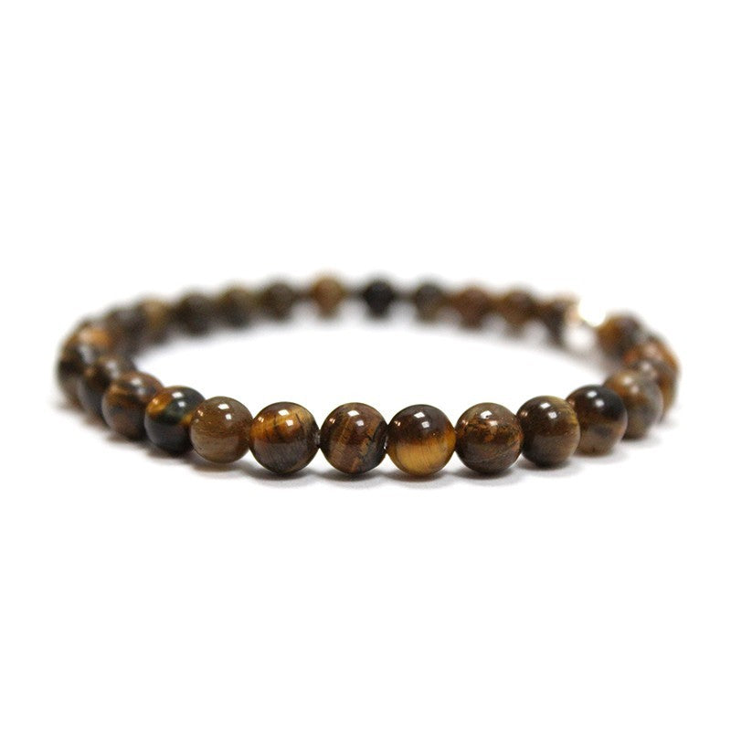 Pulsera ojo de tigre con perla de plata- Confianza y determinación
