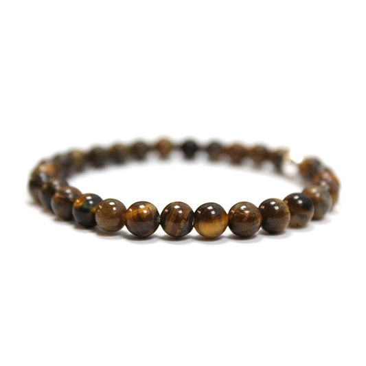 Pulsera ojo de tigre con perla de plata- Confianza y determinación
