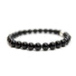 Pulsera de onix negrp y gema de plata 6mm Protección y fortaleza