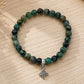 Pulsera de turquesa africana con nudo de brujas y plata (6 mm)