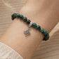 Pulsera de turquesa africana con nudo de brujas y plata (6 mm)