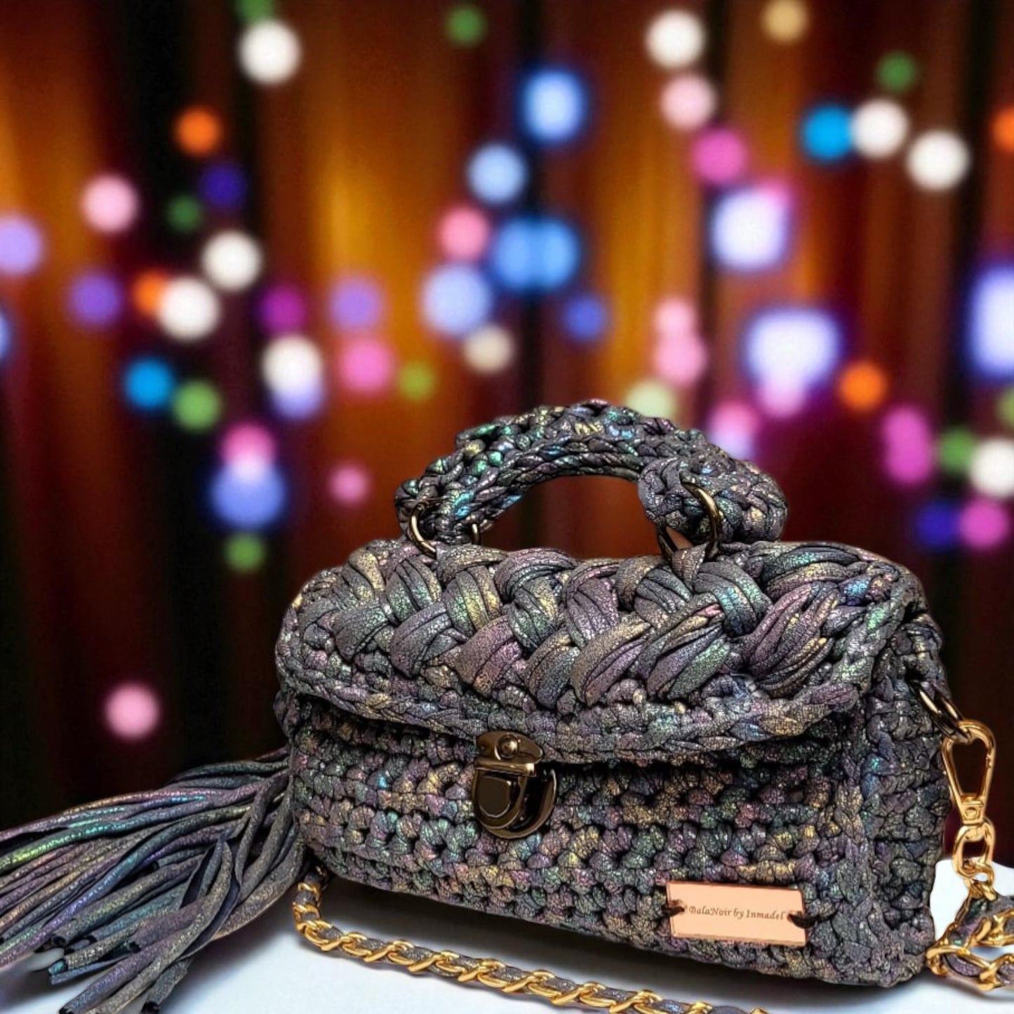 BOLSO TEJIDO A MANO BLUEWISH