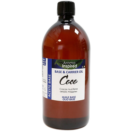 ACEITE DE COCO  BOTE DE 1LITRO .Etiquetado resistente y bote con precinto de seguridad de color ámbar no translúcido protegiendo su contenido y propiedades de la luz solar. 