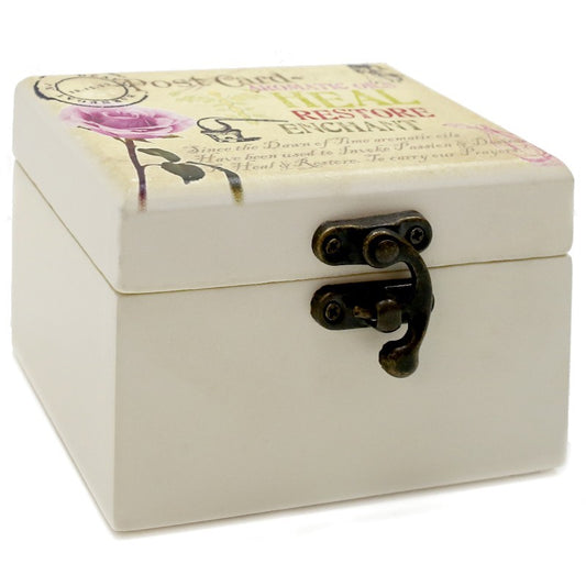 CAJA AROMATERAPIA PINTATADA VINTAGE (CAPACIDAD 6 ACEITES)